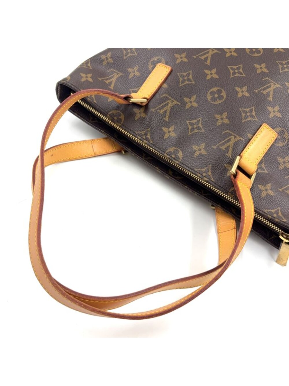Louis Vuitton Cabas Piano Monogram Leather Brown Light Tote Gold - Picture 5 of 15